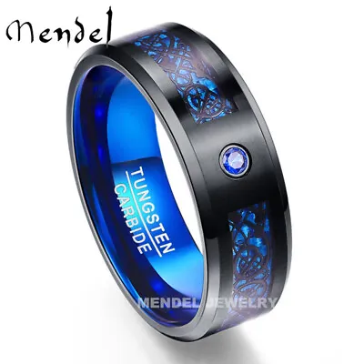 MENDEL Mens Tungsten Carbide Celtic Knot Wedding Engagement Band Ring Size 7-15 • $13.99