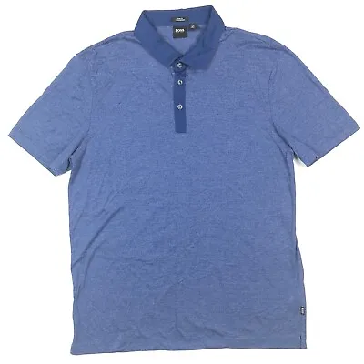 Hugo Boss Blue Slim Fit Mercerized Cotton Polo Shirt Men’s Size XL • $25