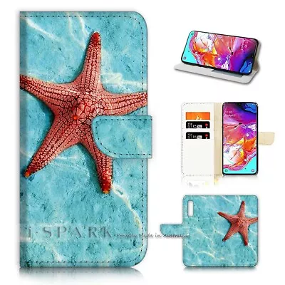 ( For Optus X Power 2 ) Flip Wallet Case Cover AJ21635 Starfish Sea • $12.99