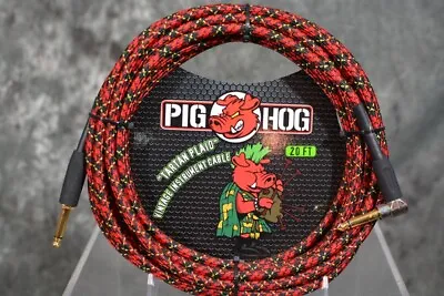 Pig Hog Tartan Plaid Instrument Guitar Cable 20ft Right Angle W/FREE SHIPPING • $28.48