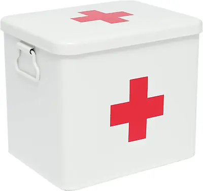 Metal Medicine Storage TinFirst Aid Kit Tin First Aid Medicine Supplies Bin F • $41.34