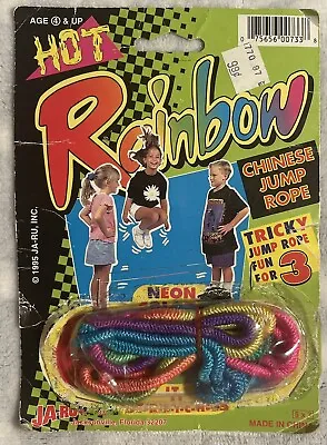 $5.95 • Buy Vintage 1995 Ja-Ru Hot Rainbow Chinese Tricky Jump Rope Party Supplies Neon 90's