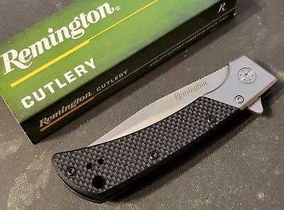 Remington Knife Tactical Liner Lock Black G10 Handle D2 Tool Steel Blade • $15.99