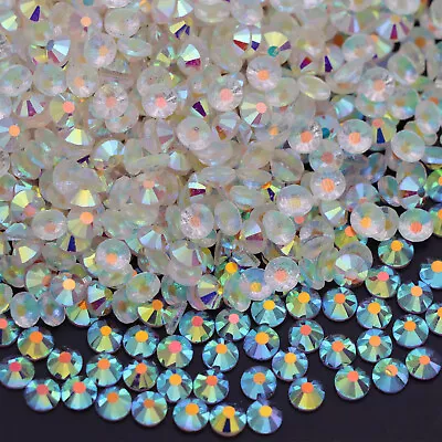 White Clear Crystal AB FlatBack Rhinestones Glass Stone Beads For Jewelry Making • $2.94