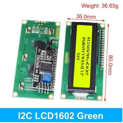 $9.95 • Buy AUS STOCK - I2C Backlit Green LCD 1602 For Arduino 