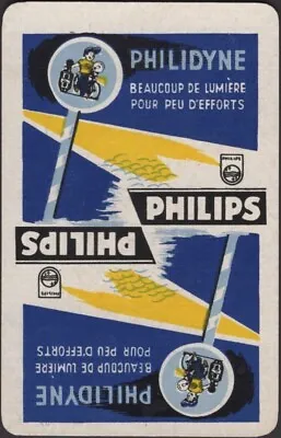 Playing Cards Single Card Old Vintage * PHILIPS LIGHTS * Advertising BICYCLE BOY • $4.97