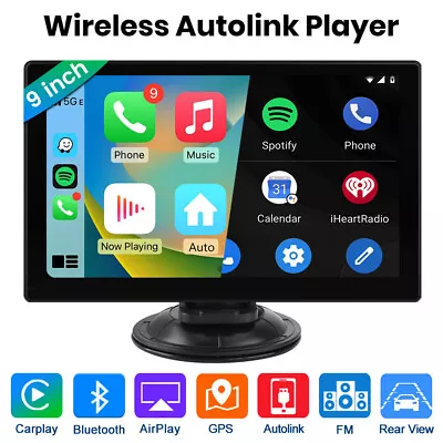 9  Portable Black GPS Navigator Carplay For Car Navigation System Touchscreen BT • $109.99