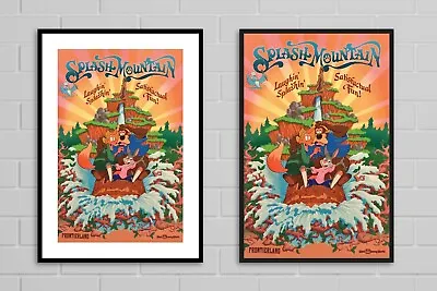$17.99 • Buy Splash Mountain Brer Bear Rabbit Fox Flume Disney Attraction Print 11x17