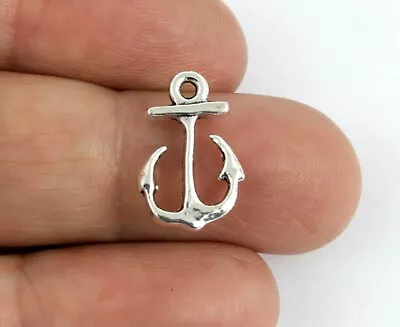 Antique Silver Tone Pirate ANCHOR Nautical Charms - Jewellery Beads Crafts Cards • £1.49
