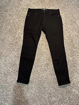 Hollister Mens Advanced Stretch Super Skinny Distressed Black Jeans 32x30 Preown • $14.99