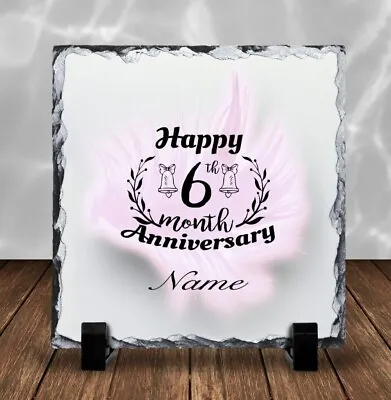 Anniversary Gift 6 Month Anniversary Gift Idea Add Name Large Slate Wedding • £14.99