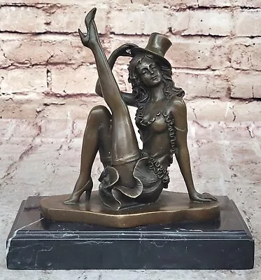 Sexy Burlesque Dancer Bronze Sculpture Statue Art Deco Marble Figurine Figure  • $124.50