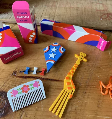 Avon Vintage 1970s Novelty Kids Jewelry Lot (3) With Boxes Comb Kite Giraffe • $19