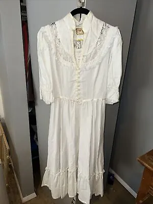 1970's VINTAGE GUNNE SAX By JESSICA Prairie Dress Off White Wedding Dress 11 • $249.99