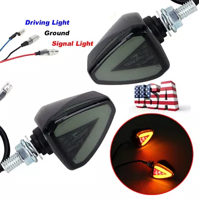 2x Universal Motorcycle Bike Amber LED Turn Signal Indicator Blinker Light Lamp • $8.95