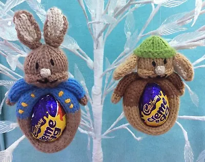 KNITTING PATTERN  - Hanging Easter Peter Rabbit Inspired Choc Cover Creme Egg • £3.25