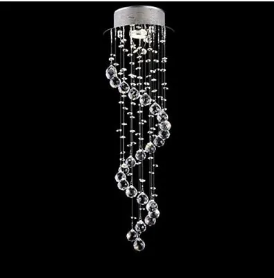 £59.99 • Buy TRADE® Elegant Crystal Ceiling Light Chandelier Large Spiral Sphere Rain Drop K9
