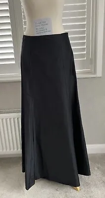 STILLS Designer Size 10 Black Taffeta Long Maxi Flared Skirt Cocktail Ball Prom • £9.75