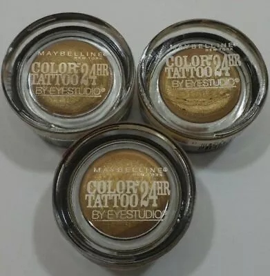 Maybelline Color Tattoo 24hr Cream Gel Eye Shadow~~45 Bold Gold~~Lot Of 3~14 Oz. • $17.09