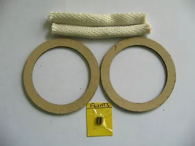 REPLACEMENT MINERS LAMP PARTS-GASKETS-(58MM)+ROUND WICKS & FLINTS COLLIERY -c- • £5.99