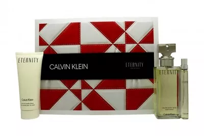 Calvin Klein Eternity Gift Set 100ml Edp + 100ml Body Lotion + 10ml Edp. New • £86.82