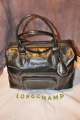 Longchamp Legende Large Patent Leather Handbag/Purse/Doctors Bag • $225