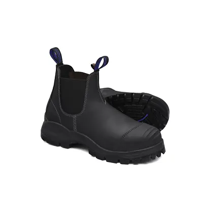  990-080 Steel Toe Slip-On Elastic Side Boots W/ Kick Guard Black AU Size 8 U • $187.85