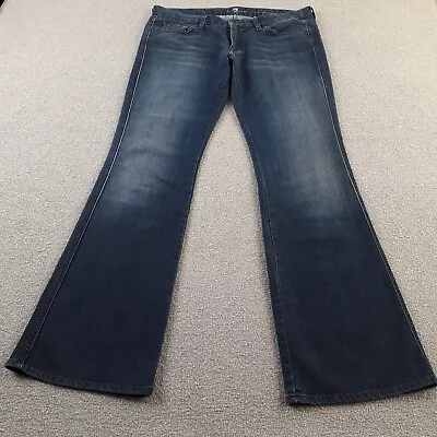 7 For All Mankind Jeans Womens W31 L32 Blue Bootcut Ladies Zip Fly Cotton • £16.35