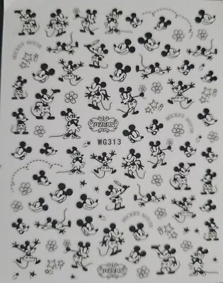 Mickey Mouse Black And White Nail Art Stickers  • $3.55