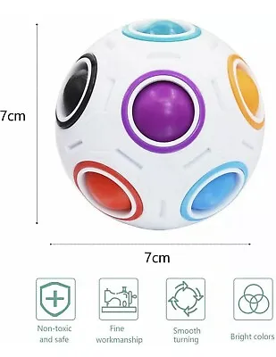 Magic Rainbow Fidget Ball Toy Speed Cube Brain Teaser Stress Relief For All Uk • £5.98