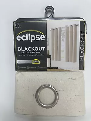 Eclipse 1 Pc Blackout Windsor Curtain Panel Grommet Top Cream 42 W X 63 L  NEW • $8