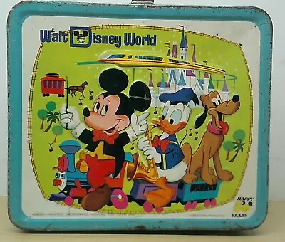 VTG 1970's  Walt Disney World  Happy 50 Years Metal Lunchbox Aladdin No Thermos • $14.95