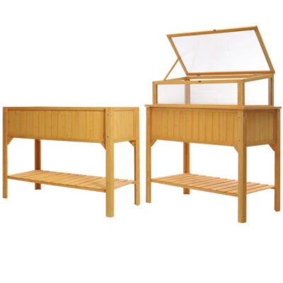 £48.99 • Buy Garden Raised Bed Outdoor Wooden Planter Trough Vegetable Flower Herb Grow Box