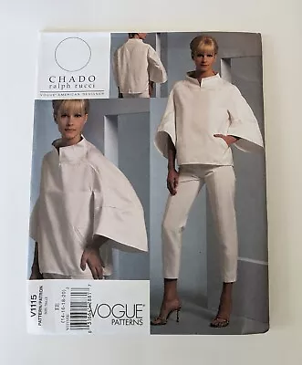 Vogue Designer Sewing Pattern 1115 CHADO Ralph Rucci Top Pants S14-20 Uncut • $25