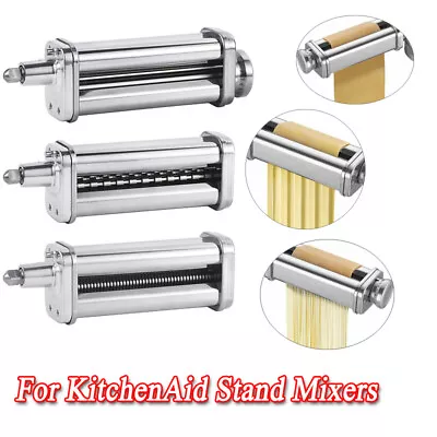 £33.48 • Buy Stainless Steel Pasta Roller&Cutter Set Attachment For KitchenAid Stand Mixers .