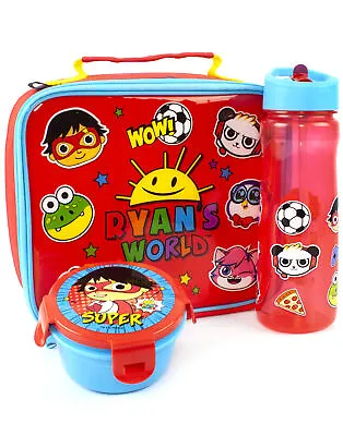 £19.99 • Buy Ryans World Lunch Box 3 Piece Set Kids Bag, Water Bottle & Snack Pot One Size