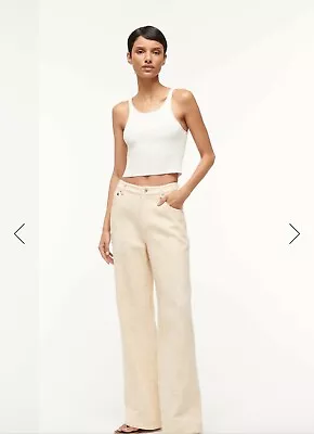 STAUD Grayson Pant / Ivory /size 4 • $200