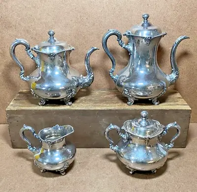 Meriden B. (Britannia) Company Silver Plate 4-Piece Tea Coffee Set Pattern 2027 • $79.99