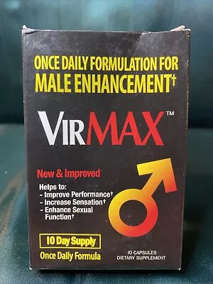 Virmax Male Enhancer 10ct Enhance Sexual Function Dietary Supplement Exp 09/2025 • $10