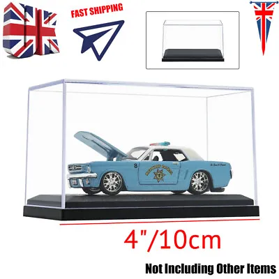 UK 4 /10cm L Acrylic Clear Display Box Case Plastic Base Perspex Dustproof Gift • £9.99