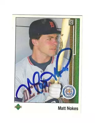 Autographed Signed MATT NOKES Detroit Tigers 1989 Upper Deck Card #150 W/ COA • $7.99