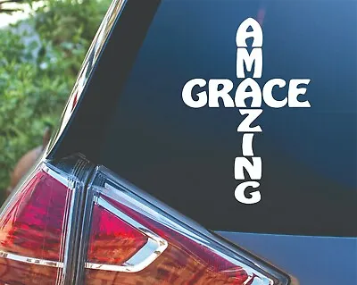 Amazing Grace Cross Christian Jesus Car Truck Vinyl Decal Sticker • $7