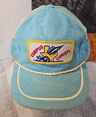 Vintage Corpus Christi Blue Hat Rope Brim Size A Just Made USA Strapback Cap HTF • $29.99