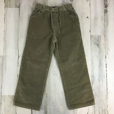 Mini Boden Boys Corduroy Khaki Brown Pull On Pants Vtg Sz 7 8 • $13.49