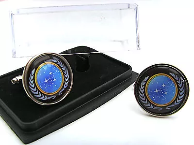 £10.99 • Buy Star Trek Starfleet United Federation Of Planets Badge Mens Cufflinks Gift