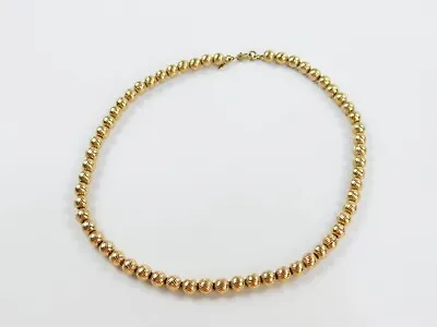 Vintage Gold Tone Monet Ball Beaded Chain Textured Choker Necklace 15  • $24.99