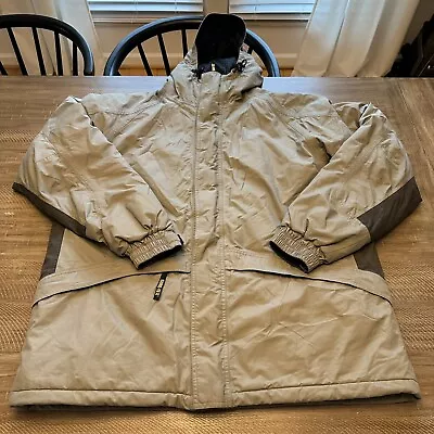 Mens CABELAS Gore-Tex Guidewear Jacket Beige Extreme Wet Weather Coat XL Tall • $99.99