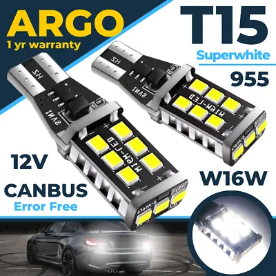 T15 W16W Reverse 921 955 Led Car Light Bulbs Xenon White Canbus Error Free 12v • £5.94