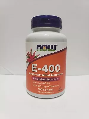 NOW FOODS Vitamin E-400 - 100 Soft Gels Exp: 08/2026 • $10.39