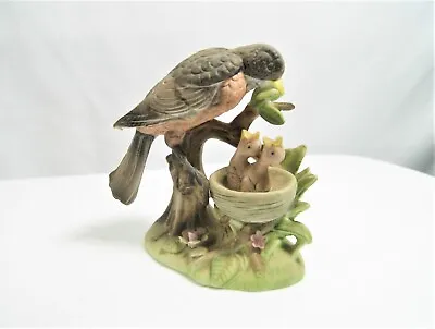Vintage Hand Painted Ceramic Mama Bird Feeding Babies Figurine 4.5  • $14